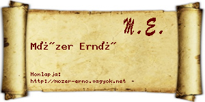 Mózer Ernő névjegykártya