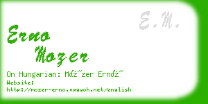 erno mozer business card