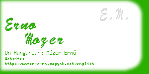 erno mozer business card